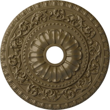 Ekena Millwork Vaduz Ceiling Medallion (Canopies up to 3 1/2"), 23 1/2"OD x 3 1/2"ID x 2 1/8"P, Mississippi Mud CM23VAMMF